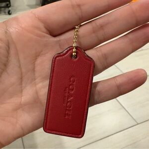 Coach Red Leather Tag hangtag